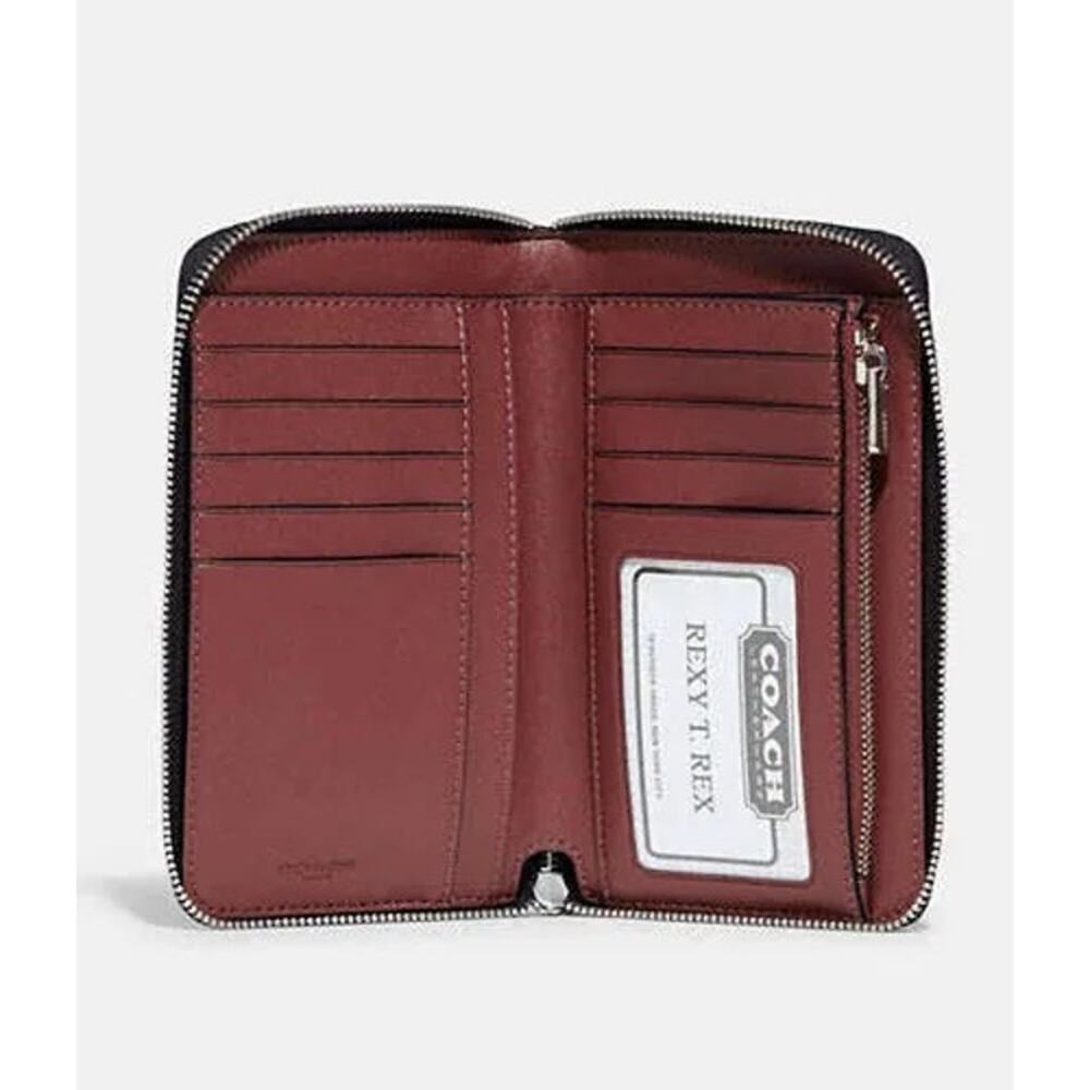 NWT Coach Long Zip Around Wallet Midnight Multi Signature Canvas Gold Zip NEW - Picture 2 of 5